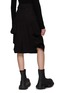 Back View - Click To Enlarge - WE11DONE - Side Pocket Detail Cotton Midi Skirt