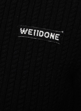  - WE11DONE - Wool Cable Knit Cropped Cardigan