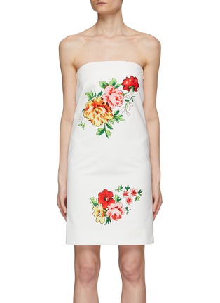 Main View - Click To Enlarge - WE11DONE - Flower Printed Tube Dress