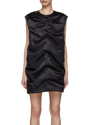 Main View - Click To Enlarge - WE11DONE - Shirred Sleeveless Mini Dress