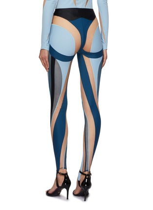 Back View - Click To Enlarge - MUGLER - Sheer Panel Leggings