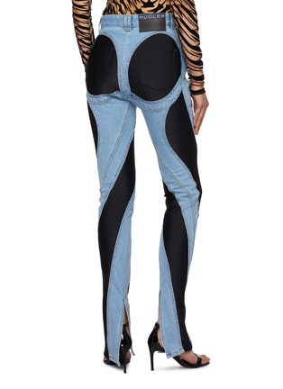 Back View - Click To Enlarge - MUGLER - Panelled Straight Leg Jeans