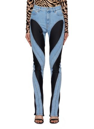 Main View - Click To Enlarge - MUGLER - Panelled Straight Leg Jeans