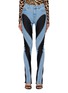 Main View - Click To Enlarge - MUGLER - Panelled Straight Leg Jeans