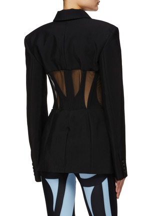 Back View - Click To Enlarge - MUGLER - Sheer Corset Panel Blazer