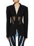 Main View - Click To Enlarge - MUGLER - Sheer Corset Panel Blazer