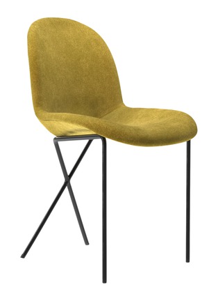 Detail View - Click To Enlarge - THE CONRAN SHOP - Cross Leg Velvet Side Chair —Verde