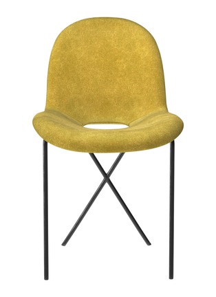 Main View - Click To Enlarge - THE CONRAN SHOP - Cross Leg Velvet Side Chair —Verde
