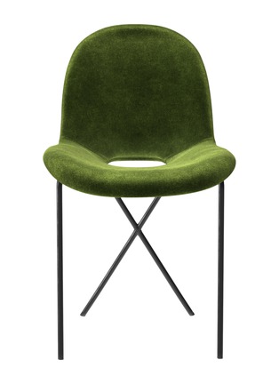 Main View - Click To Enlarge - THE CONRAN SHOP - Cross Leg Velvet Side Chair — Verde