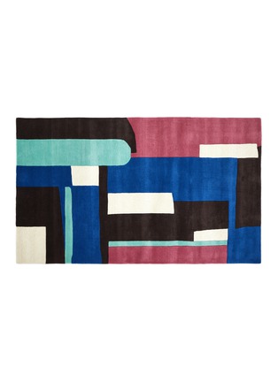 Main View - Click To Enlarge - THE CONRAN SHOP - Blurred Lines Tufted Wool Rug — Blue Multi