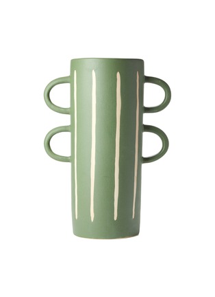 Main View - Click To Enlarge - THE CONRAN SHOP - Wax Resist Stripe Double Handle Tall Vase