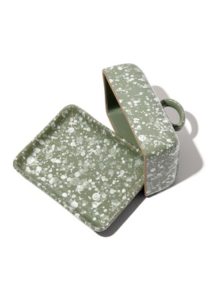 Detail View - Click To Enlarge - THE CONRAN SHOP - Splatter Butter Dish — Silt Green