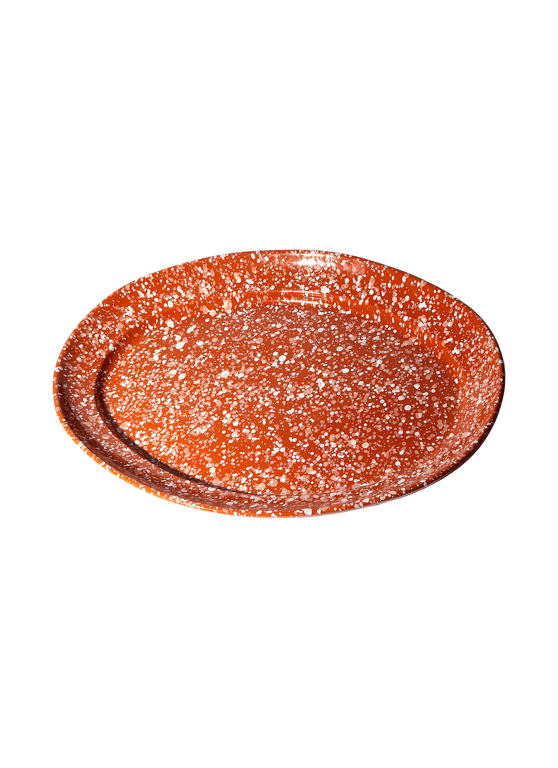 Splatter Oval Platter - Orange