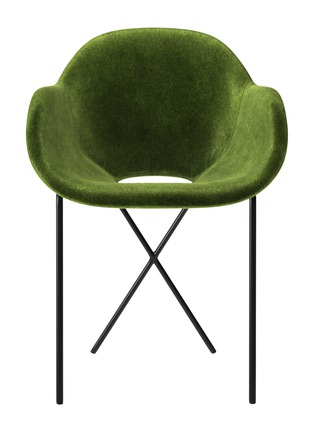 Main View - Click To Enlarge - THE CONRAN SHOP - Cross Leg Velvet Dining Chair — Verde