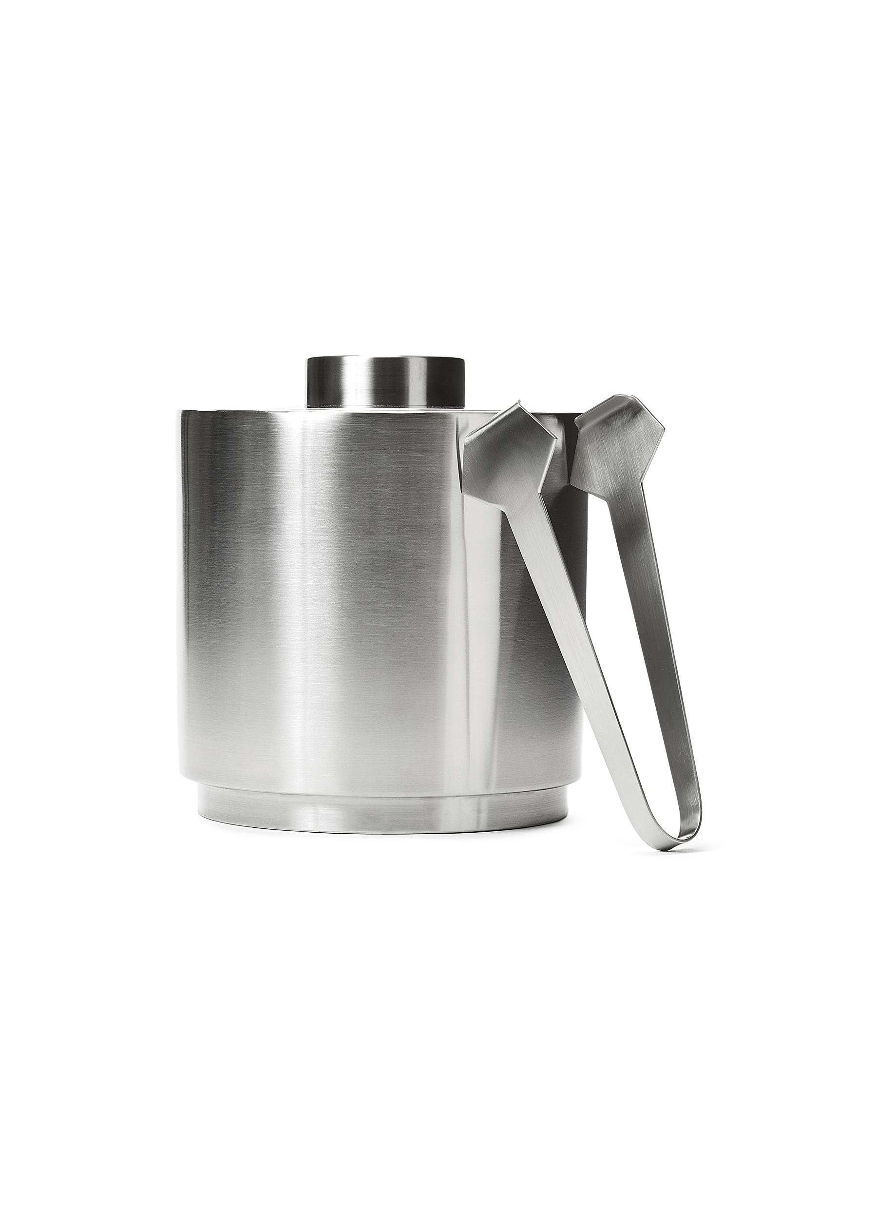 Outline Stainless Steel Ice Bucket And Tongs