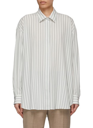 Main View - Click To Enlarge - THE ROW - Sisca' Oversized Silk Stripe Shirt