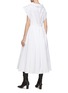Back View - Click To Enlarge - ALEXANDER MCQUEEN - Cap Sleeve Cotton Flared V-Neck Midi Dress