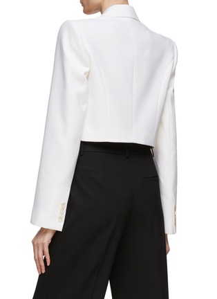 Back View - Click To Enlarge - ALEXANDER MCQUEEN - Wool Cropped Single Breasted Blazer