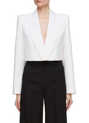 Main View - Click To Enlarge - ALEXANDER MCQUEEN - Wool Cropped Single Breasted Blazer