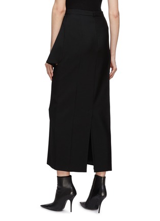Back View - Click To Enlarge - ALEXANDER MCQUEEN - Asymmetric Cut Out Wool Tailored Maxi Skirt