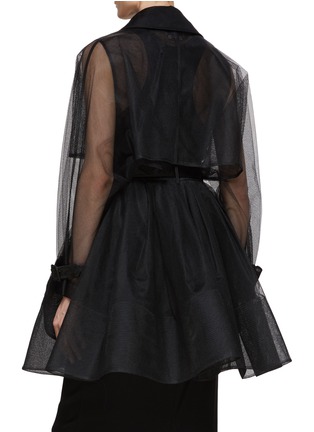 Back View - Click To Enlarge - ALEXANDER MCQUEEN - Belted Tulle Layered Short Trench Coat