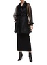 Figure View - Click To Enlarge - ALEXANDER MCQUEEN - Belted Tulle Layered Short Trench Coat