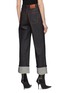 Back View - Click To Enlarge - ALEXANDER MCQUEEN - Cuffed Straight Leg High Waist Jeans