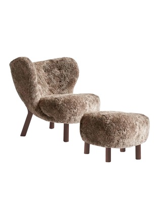 Main View - Click To Enlarge - &TRADITION - ‘Little Petra VB1’ Chair Pour Set — Oiled Walnut/Sheepskin Sahara