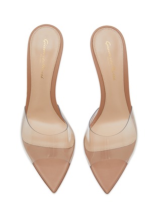 Detail View - Click To Enlarge - GIANVITO ROSSI - 85 Clear PVC Strap Point Toe Mules