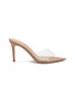Main View - Click To Enlarge - GIANVITO ROSSI - 85 Clear PVC Strap Point Toe Mules