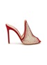 Main View - Click To Enlarge - GIANVITO ROSSI - 105 Rhinestone Embellished Mesh Upper Peep Toe Mules