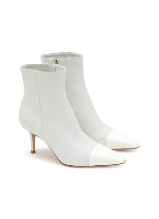 Figure View - Click To Enlarge - GIANVITO ROSSI - 70 Square Toe Leather Ankle Boots