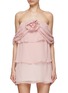 Main View - Click To Enlarge - BERNADETTE - Rose Appliqué Off Shoulder Mini Dress