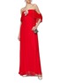 Figure View - Click To Enlarge - BERNADETTE - Rose Appliqué Off Shoulder Maxi Dress