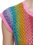  - ROSE CARMINE - Rainbow Stripe Cotton Crochet Knit Djellaba