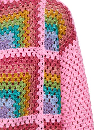  - ROSE CARMINE - Square Cotton Crochet Knit Bolero