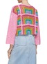 Back View - Click To Enlarge - ROSE CARMINE - Square Cotton Crochet Knit Bolero