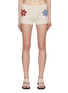 Main View - Click To Enlarge - ROSE CARMINE - Flower Cotton Crochet Knit Shorts