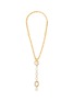 Main View - Click To Enlarge - LANE CRAWFORD VINTAGE ACCESSORIES - Gold Tone Crystal Drop Chain Necklace