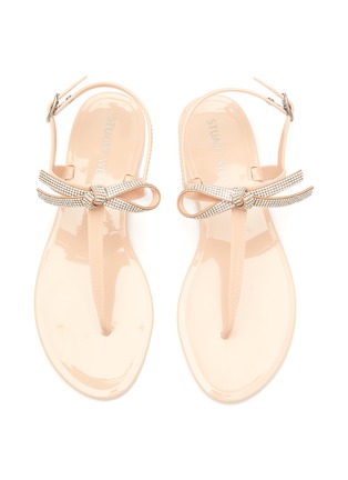 Detail View - Click To Enlarge - STUART WEITZMAN - ‘Bow’ Stone Embellished Bow Sandals