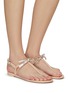 Figure View - Click To Enlarge - STUART WEITZMAN - ‘Bow’ Stone Embellished Bow Sandals