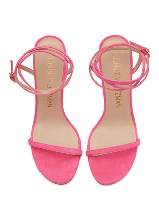 Detail View - Click To Enlarge - STUART WEITZMAN - Barelynude' Single Band Wrap Suede Sandals