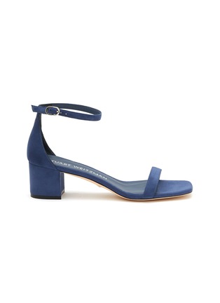 Main View - Click To Enlarge - STUART WEITZMAN - ‘Simplecurve’ 50 Suede Heeled Sandals