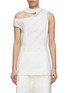 Main View - Click To Enlarge - GIA STUDIOS - Asymmetric Cut-out Sleeveless Blouse