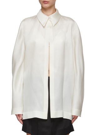 Main View - Click To Enlarge - GIA STUDIOS - Flared Sleeve Silk Shirt