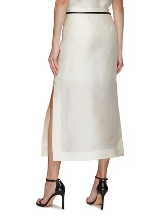 Back View - Click To Enlarge - GIA STUDIOS - Side Slit Silk Midi Skirt
