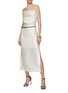 Figure View - Click To Enlarge - GIA STUDIOS - Side Slit Silk Midi Skirt