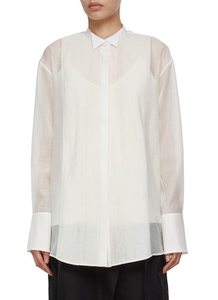 Main View - Click To Enlarge - GIA STUDIOS - Sheer Pleated Shirt
