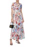 Figure View - Click To Enlarge - SOONIL - Belted Maxi Silk Dress