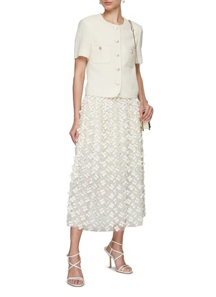 Figure View - Click To Enlarge - SOONIL - Butterfly Embroidery Midi Skirt
